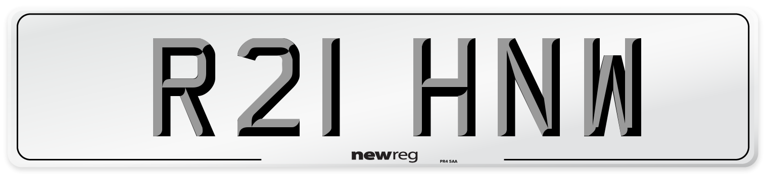 R21 HNW Number Plate from New Reg